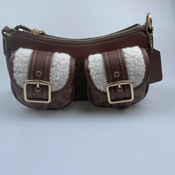 Coach ASHTON BAGUETTE New Season Outlet Classic Logo Monogram Coated French Bagu - Picture 1 of 4